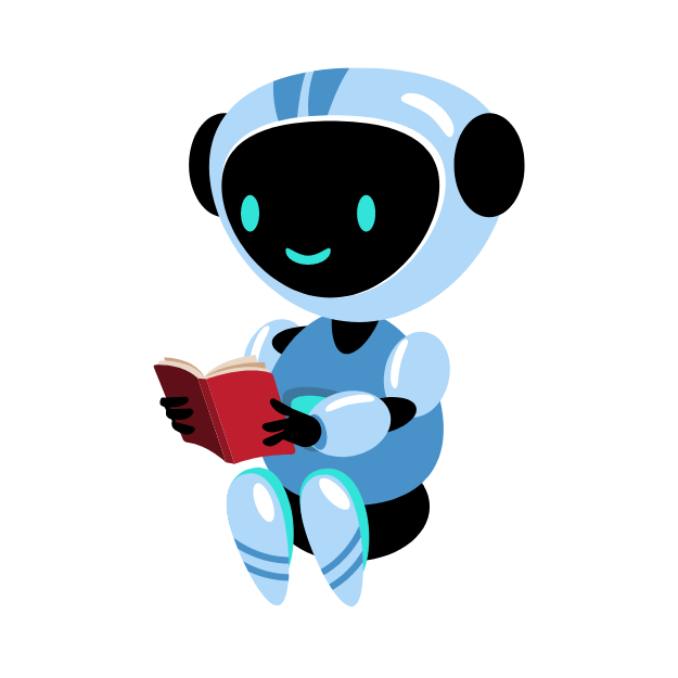 AI bot reading a book for studybuddy
